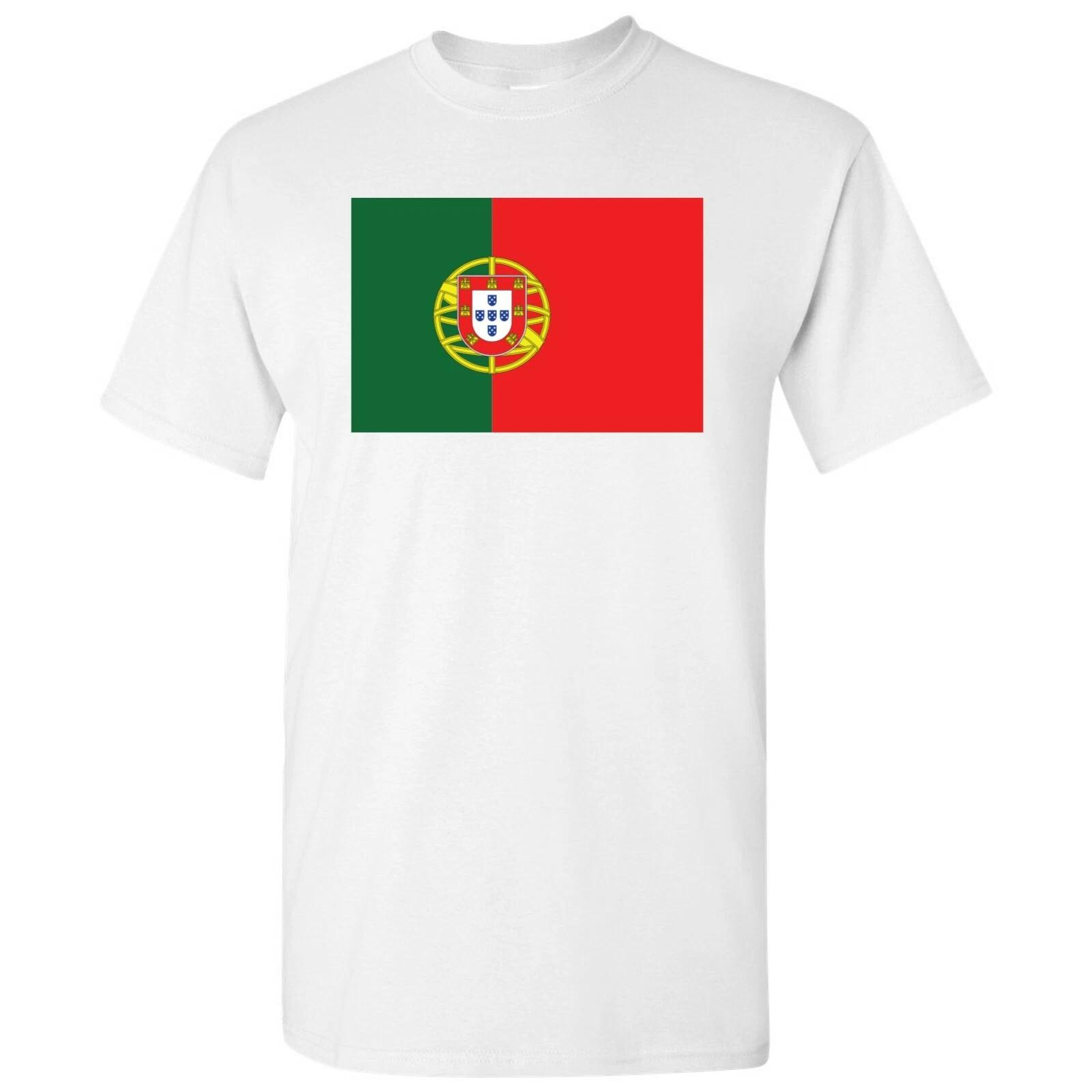 Portugal European Flag Basic Cotton T-Shirt - White L