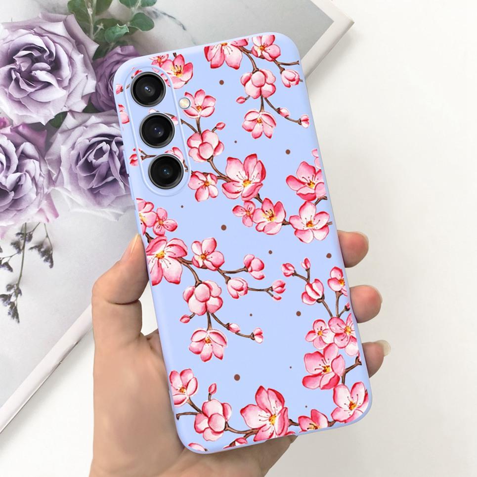 For Funda Cover Samsung A35 5G Case SM-A356E Couple Love Heart Flower Cat Painting Back Shell For Samsung Galaxy A35 5G Etui