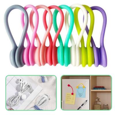 5/10 Stück Silikon-Kabelbinder, magnetische Kabelaufwicklung, Kabelclips, Drehbinder, Kabel-Organizer, Kopfhörerhalter, Drahtwickelgeräte für Zuhause, Büro, Schule