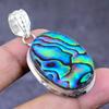 Natural Abalone Shell Gemstone 925 Sterling Silver Jewelry Pendant 1.97" ETC-14347