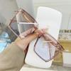 Neue Vintage Quadrat Übergroße Sonnenbrille Frauen Männer Marke Designer Transparent Gradienten Sonnenbrille Großen Rahmen Brillen UV400
