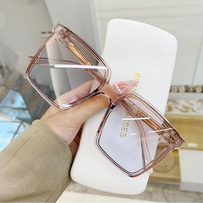 New Vintage Square Oversized Sunglasses Women Men Brand Designer Transparent Gradient Sun Glasses Big Frame Eyewear UV400