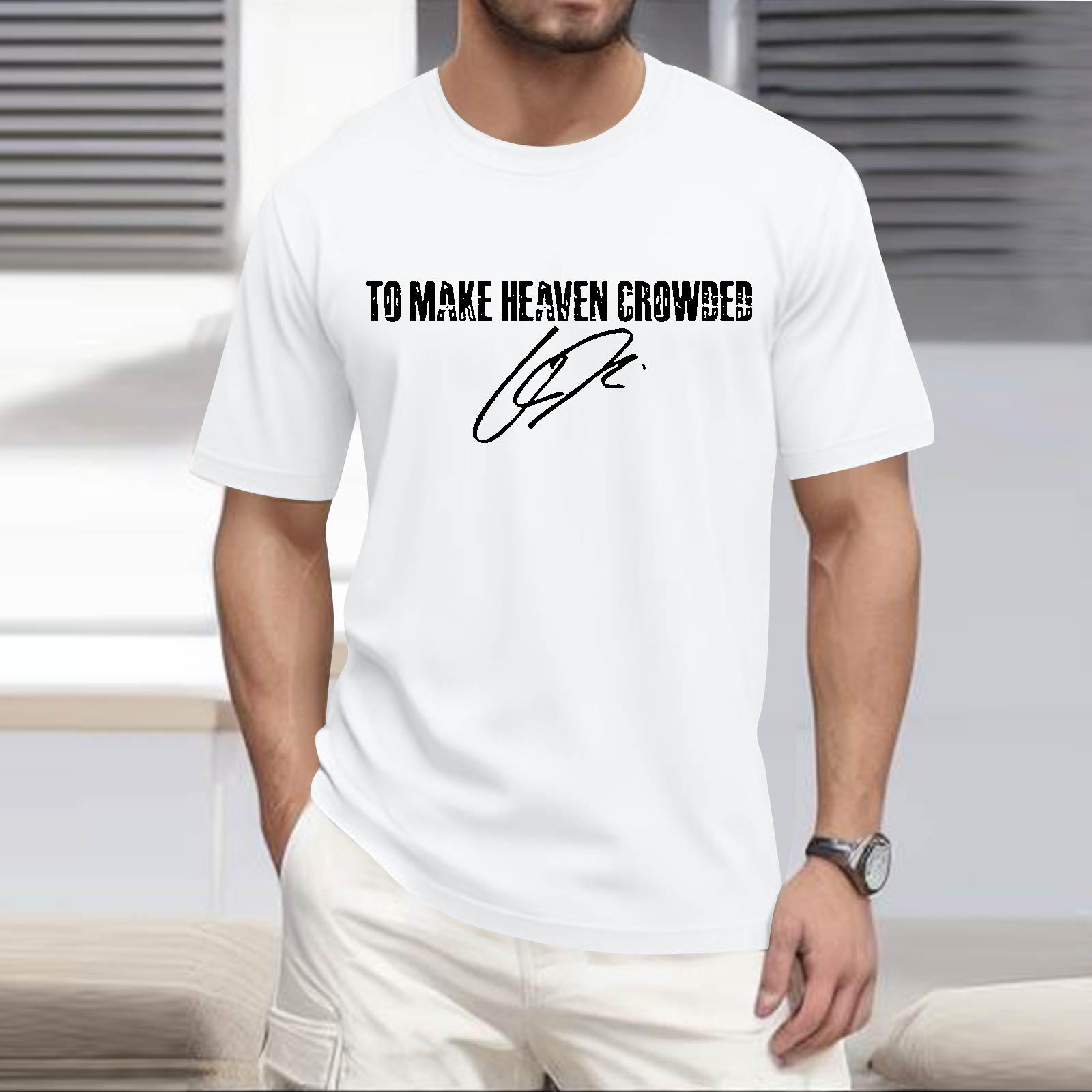 

Популярна чоловіча футболка з принтом, з круглим вирізом, з коротким рукавом XL білий