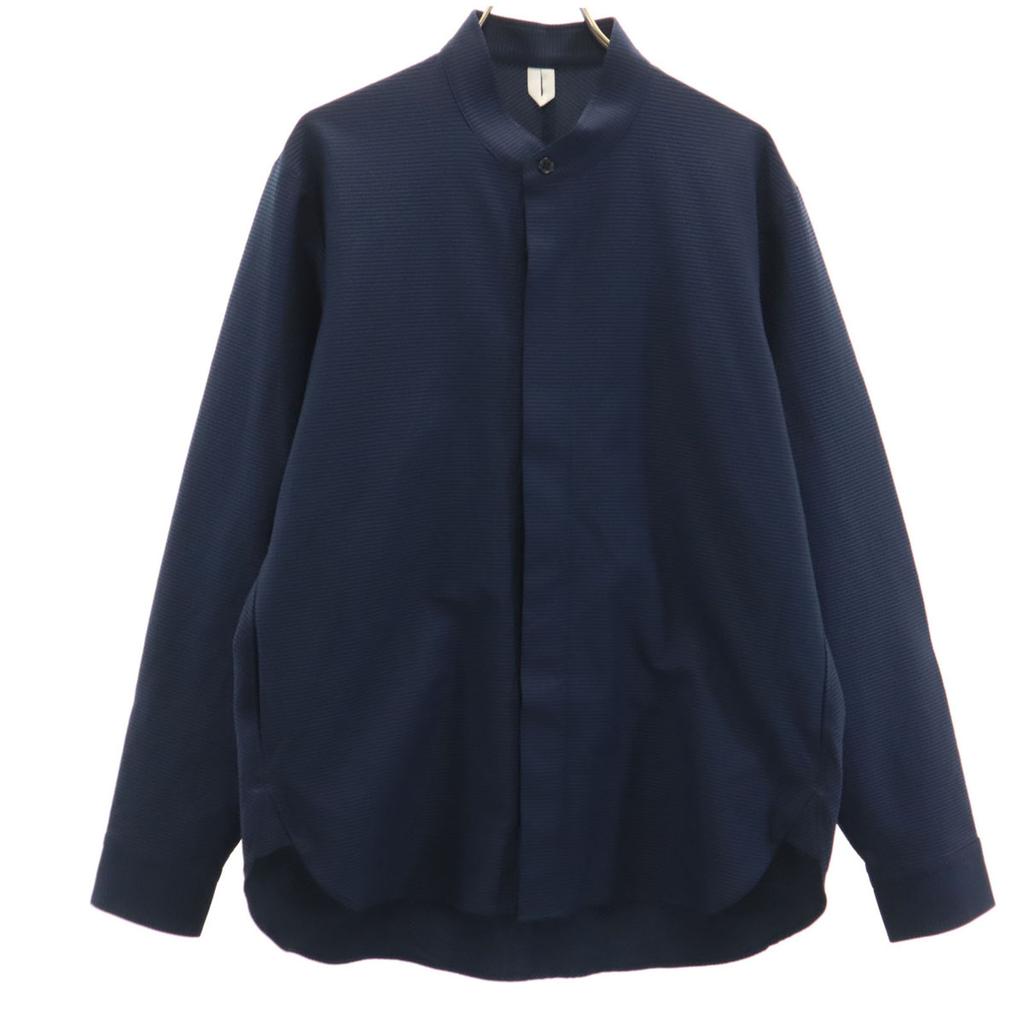 Milok made in Japan Striped Pattern Long sleeve shirt 46 Navy Men's Used