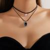 Halloween dark spider choker necklace, gothic exaggerated collarbone chain holiday necklace collar
