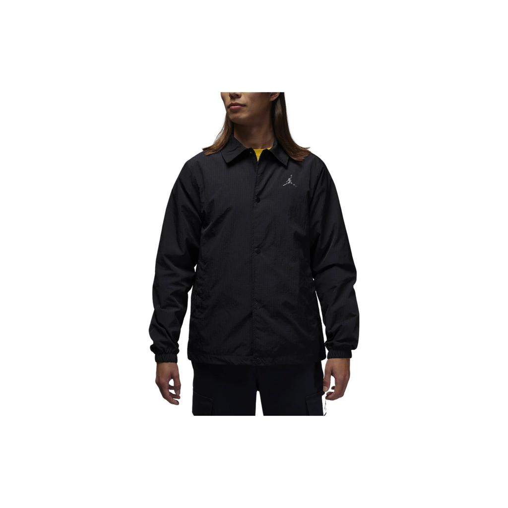 Jordan Solid Color Polo Collar Casual Long Sleeve Jacket Men Jackets Black FN4542-010