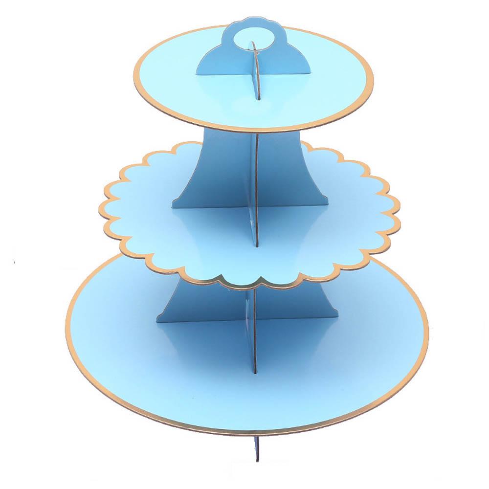 Cake Stand Afternoon Tea Wedding Plate Party Tableware 3-Layer Disposable Cake Stand Tower Suitable for Birthday Party