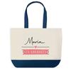 Sac Shopping - PLANETEE - Maria En Vacances - Fond Bleu - Coton 40x45 Cm - Grand Format