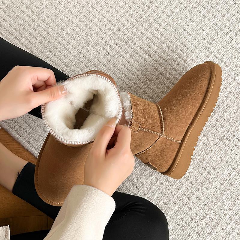 Augustine Platform Snow Boots Women's New Short Tube Super Thick Velvet Cotton Shoes Muffin Bread Shoes In Autumn and Winter 2025