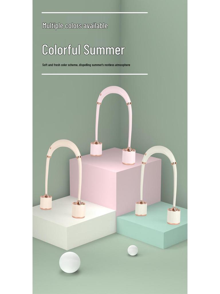 2024 Portable Neck-Hanging Bladeless Foldable USB Fan: Lazy, Large-Capacity Outdoor Cooling