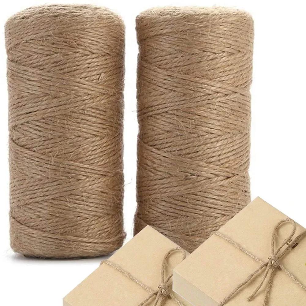 2MM 100M/lot DIY Crafts Natural Jute Twine Cord Brown Twine Rope Jute Rope  For Gift Wrapping Wedding Christmas Decor