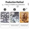 Adults DIY Majestic Elephant 5D Rhinestone Art Kit for Adults Round Half Pearls Wall Decoration Handmade Craft Gift Frameless