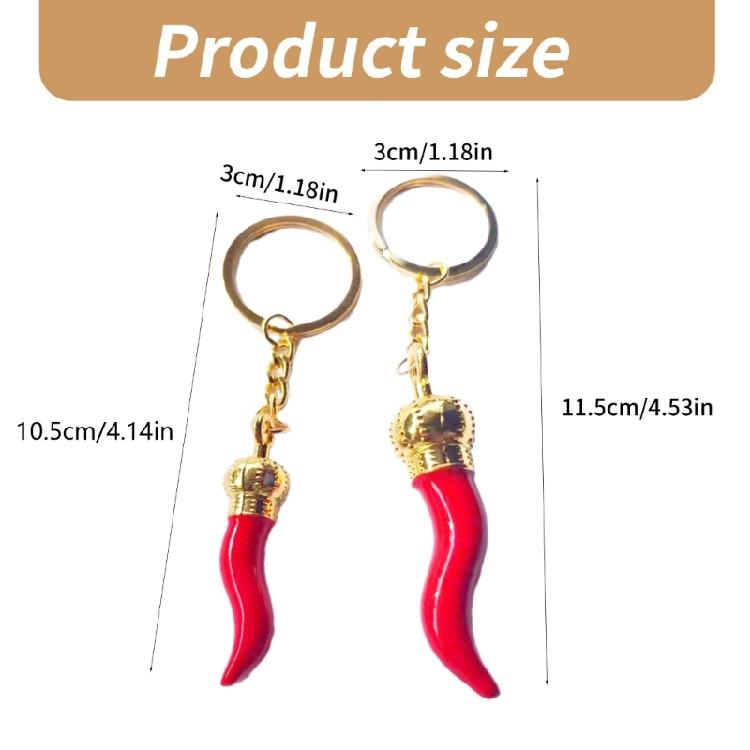 Unique  Chilli Pepper Pendant Keychains Car Keyring Hanging Decoration Ornament Bag Pendant Birthday Gift for Girls