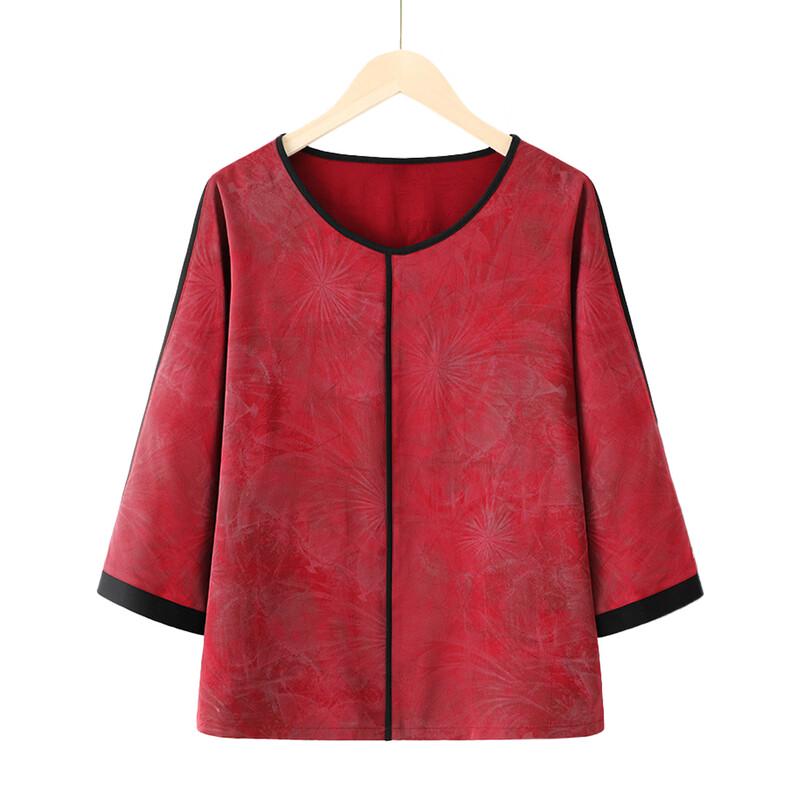YUZHAOLIN Women s 3/4 Sleeve Round Neck Casual Shirt XL