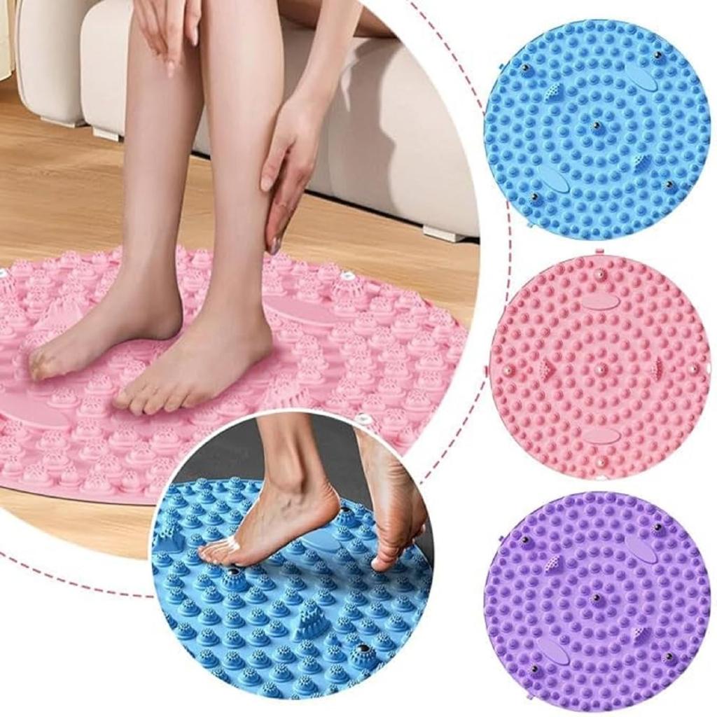 MEREROS Fotreflexologi Massage Fotmassage Fotmassager Trötthetslindring Gångsten Akupressurmatta för Hem Rund Shiatsuplatta Träning Fot