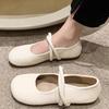 Evening Wind Gentle Shoes Girl 2025 New Fairy Wind with Skirt Mary Jane Single Shoes Flat Bottom Round Head Doudou Shoes
