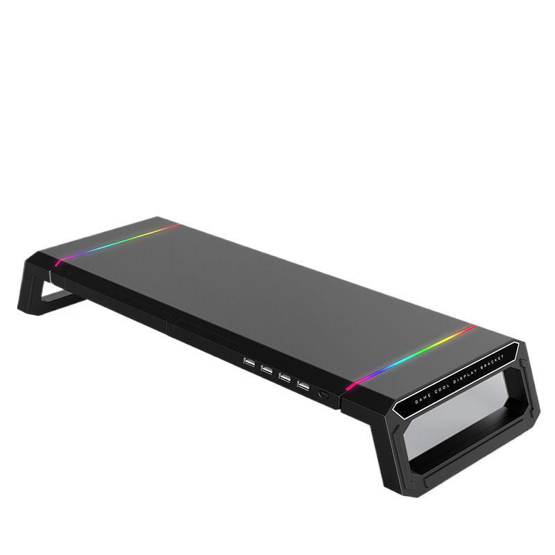 Multifunctional Desktop Monitor Riser Stand with USB Ports and Storage Shelf