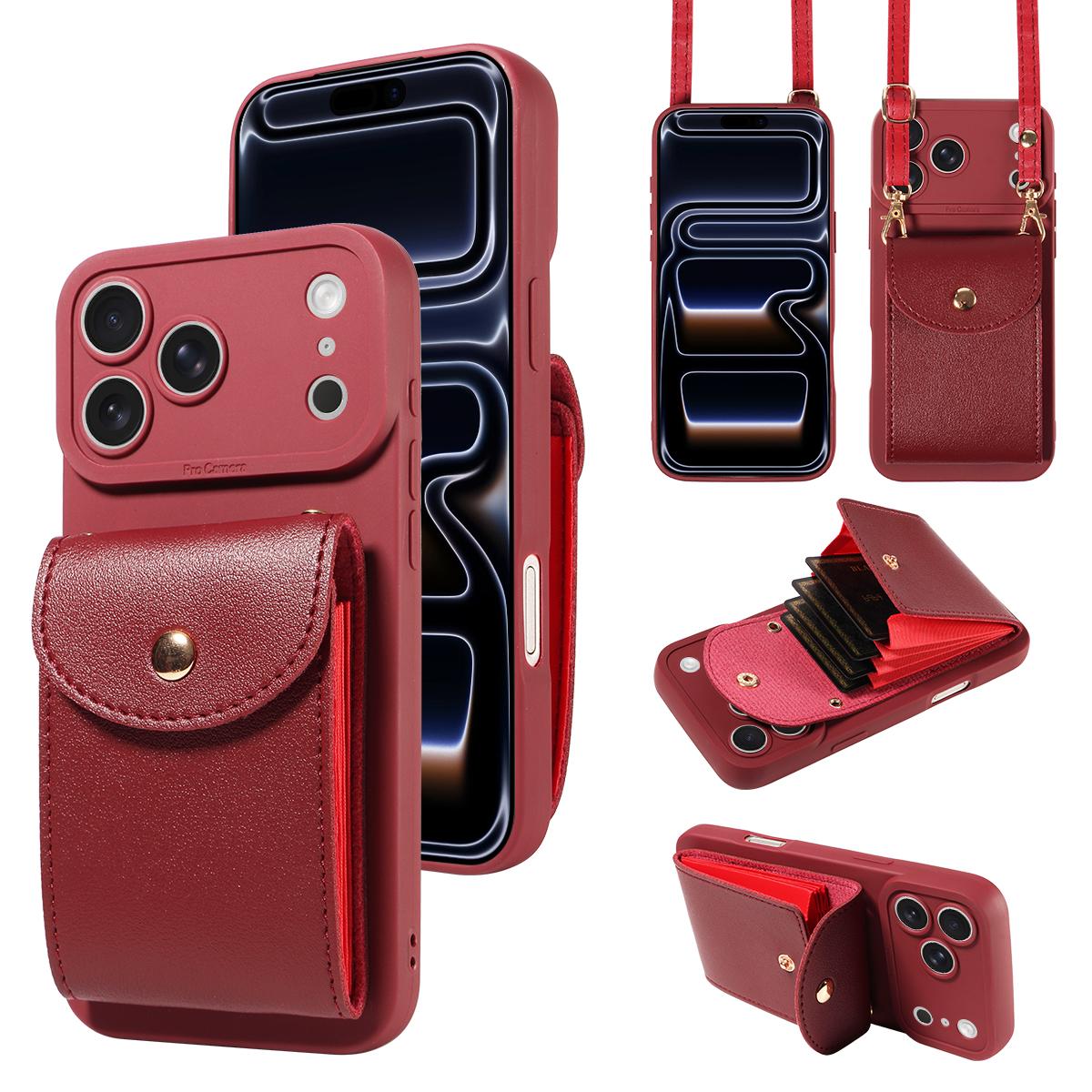 

Faux Leather Phone Case for Samsung Galaxy S26 S25 S24 S23 S22 S21 S20Plus Ultra FE Multifunctional Protective with Card Holder Galaxy S25 FE вино красного