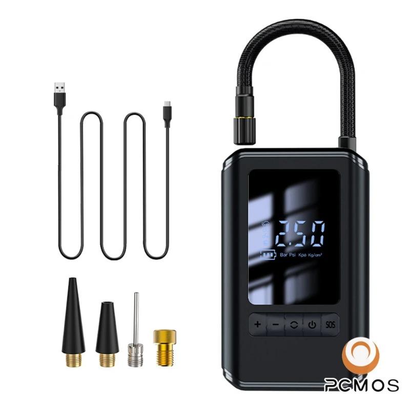 

PCMOS 1 комплект насос для накачивания шин многофункциональный портативный ручной беспроводной зарядный цифровой дисплей насос для накачивания шин чёрный