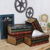 Creative Wooden Tissue Box Vintage Book Box Shape Tissue Box Art Restaurant Tissue Storage Box Ornament