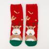 Ladies' Christmas Socks Coral Velvet Socks Cartoon Elk Half Velvet Socks Sleep Floor Socks