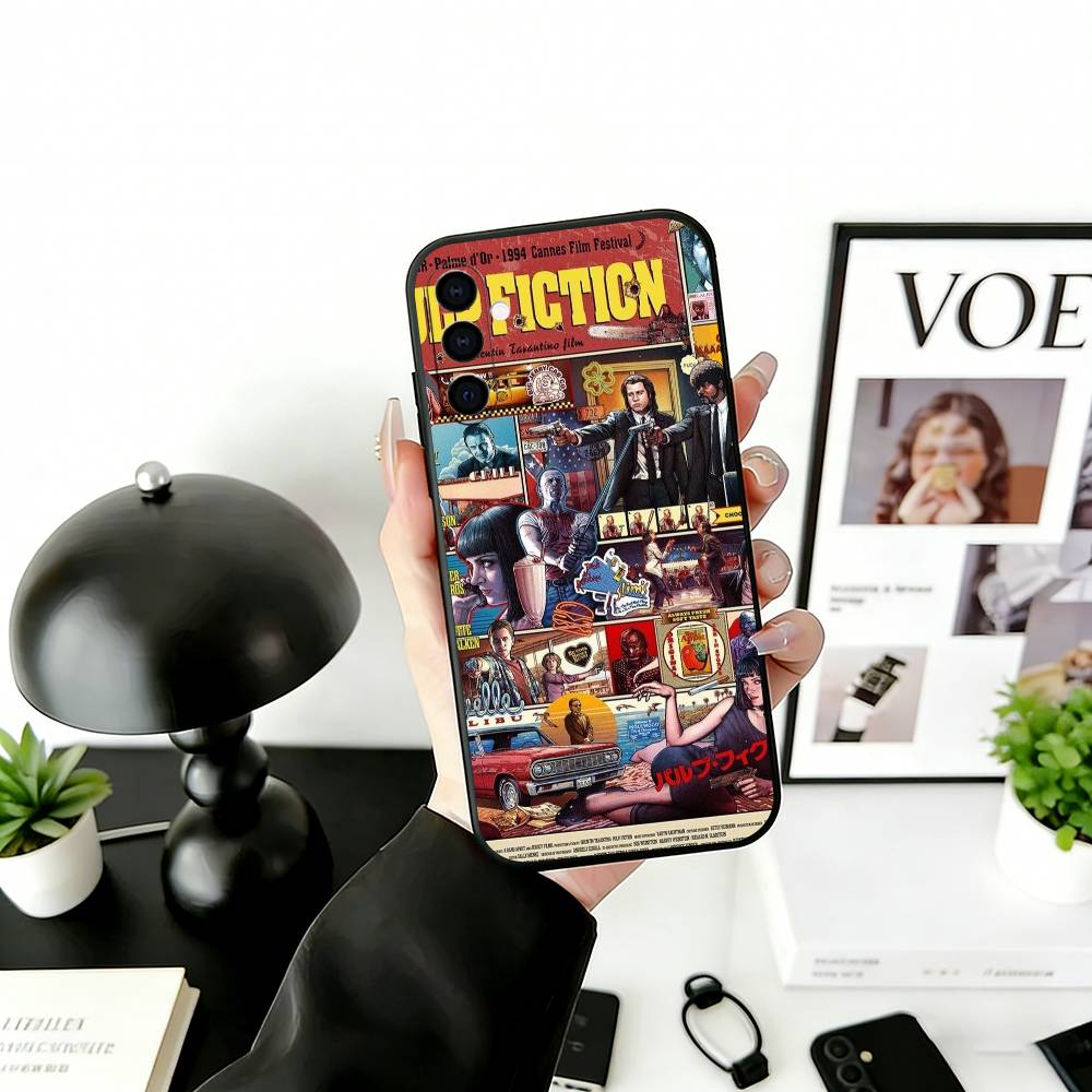 P-Pulp F-Fiction Movie Phone Case For Samsung Galaxy A73,A72,A71,A70,A53,A52,A51,Soft Silicone Black Cover