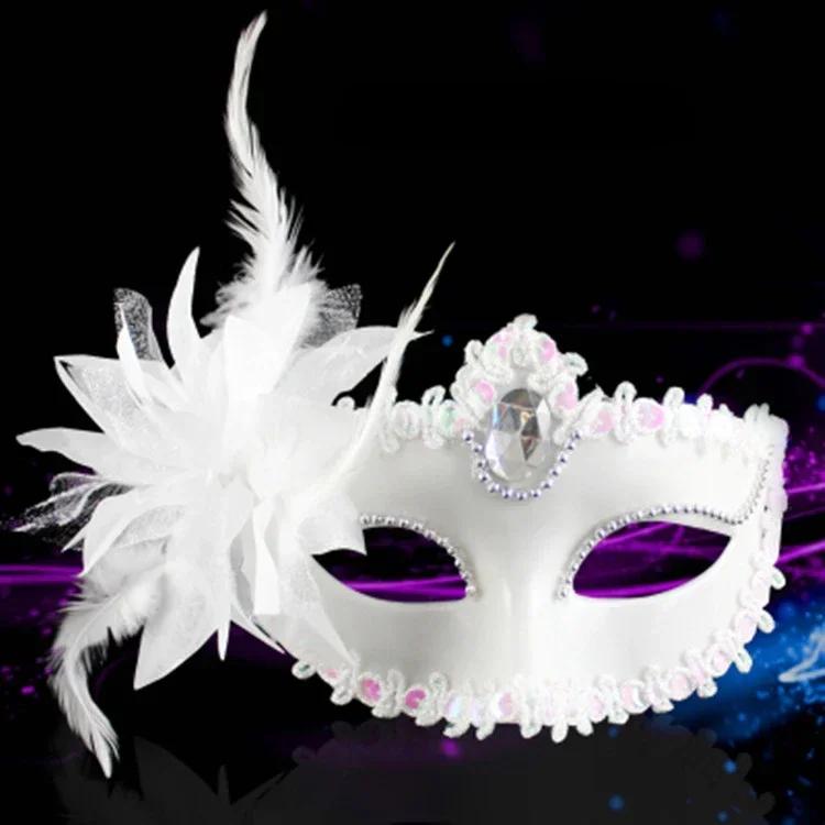 1 Pcs Halloween Princess Half Face Mask Masquerade Ball Lily Flower Mask Party Princess Sexy Dress Mask