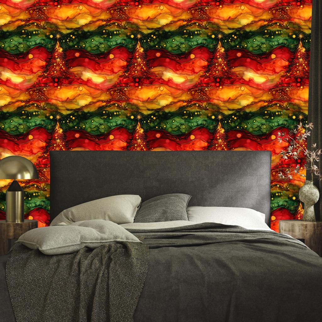 Ink Wallpaper Red, Orange and Gold for Living Room and Bedroom 50x1000