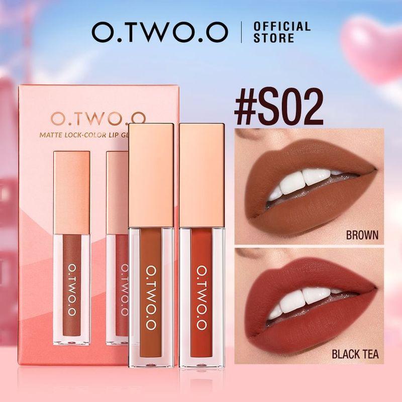 O.TWO.O - Matte Lock Color Lip Glaze Set - 3Types