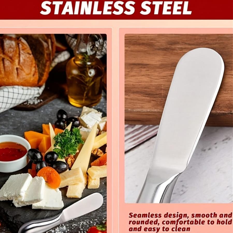 2/4pcs Stainless Steel Cheese and Butter Spreader Set, Deli Knife, Cheese Knife, Butter Knife Spreader, Suitable for Cheese, Jam, and Pastry Making