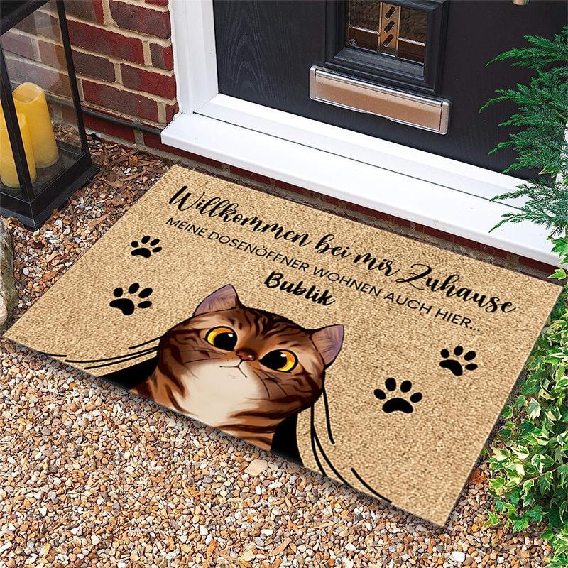

Cute Cartoon Cat Carpet Cute Orange Cat Living Room Bedroom Door Mat Simple Home Decoration Carpet 40cm x 60cm