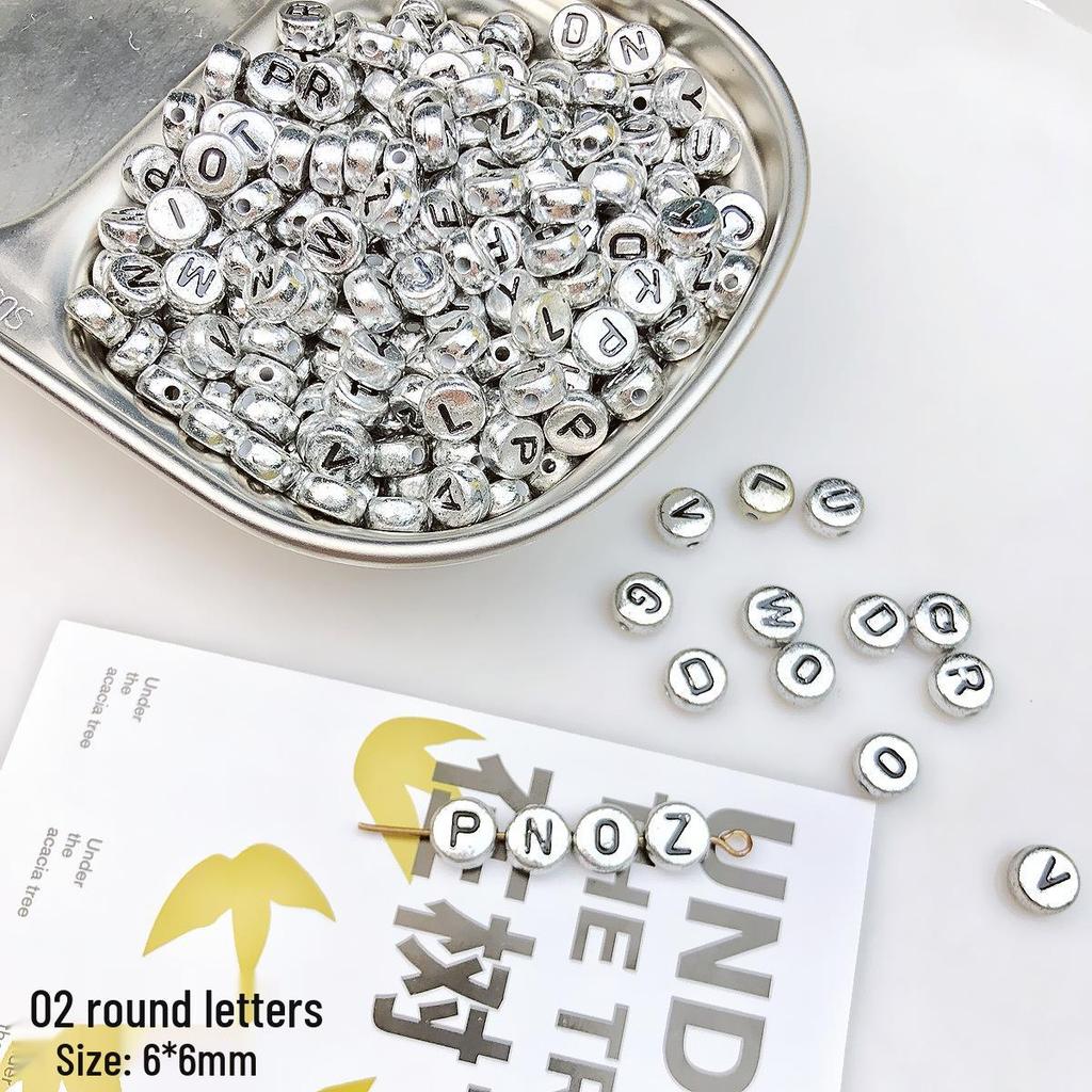 10g Black Outline Smiley Face Square Letter Beads for DIY Handmade Beading