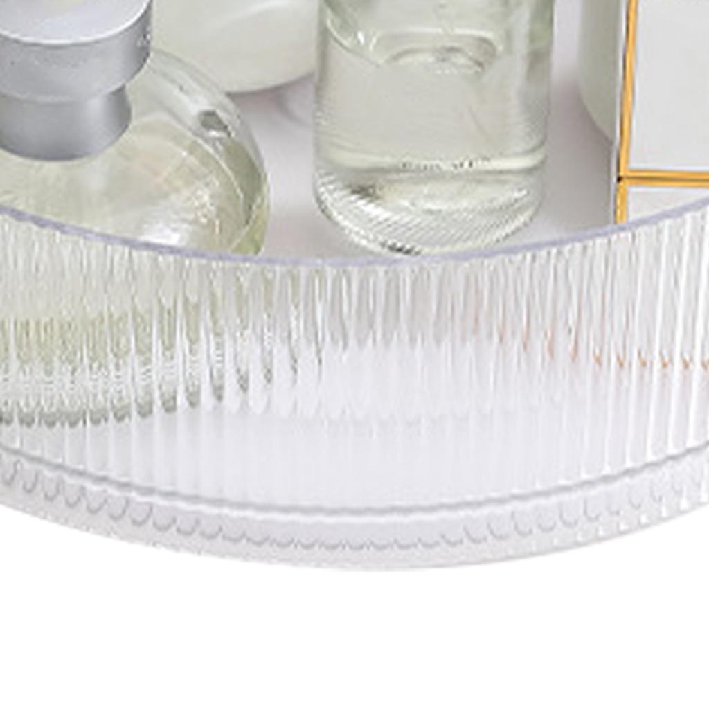 360 Rotating Cosmetic Organizer Texture Storage Rotating Makeup Desk Organizer with Handle for