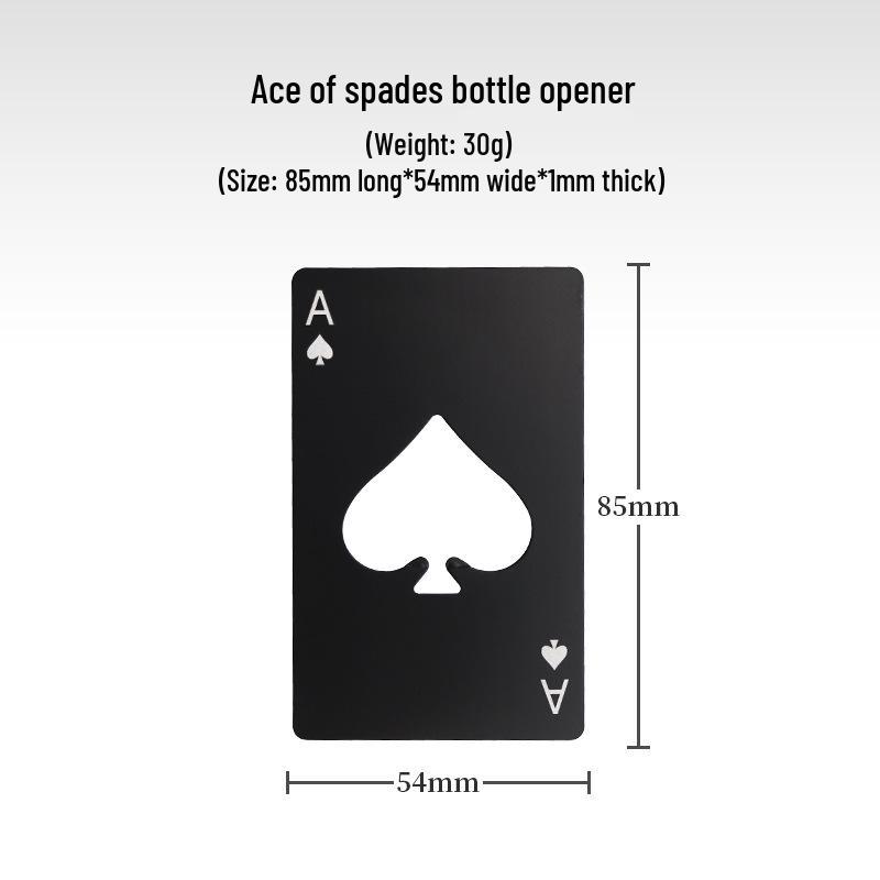 

Creative Spade A Stainless Steel Playing Card Bottle Opener – Compact, Stylish Tool for Home and Beer