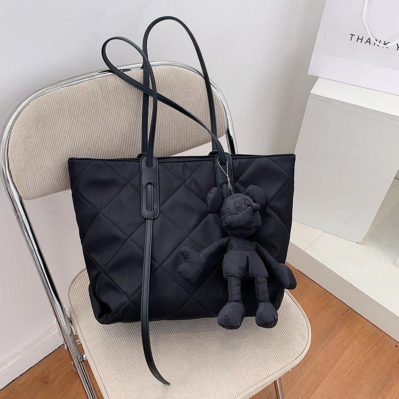 Bag Women's Tote Bag New Fashion Shoulder Bag Rhombus Shopping Bag Textured Handbag