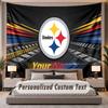 Custom Name Text Tapestry Pittsburgh Steelers Personalized Polyester Wall Tapestry For Bedroom And Room