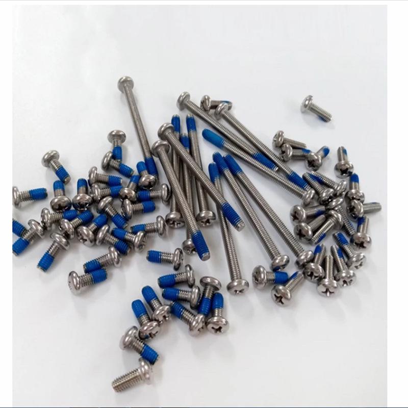 304 Stainless Steel Phillips Round Head Screw with Loctite Anti-Loosening Adhesive, Sizes: M2, M2.5, M3, M4