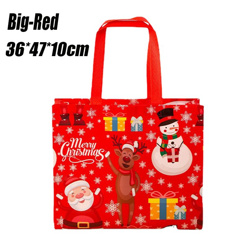 Weihnachtsmann Elch Schneeflocke Tragetasche Kindergeschenktaschen Verdickte Vliesstoff Wasserdichte Tasche Weihnachtsgeschenktaschen Weihnachtsdekoration