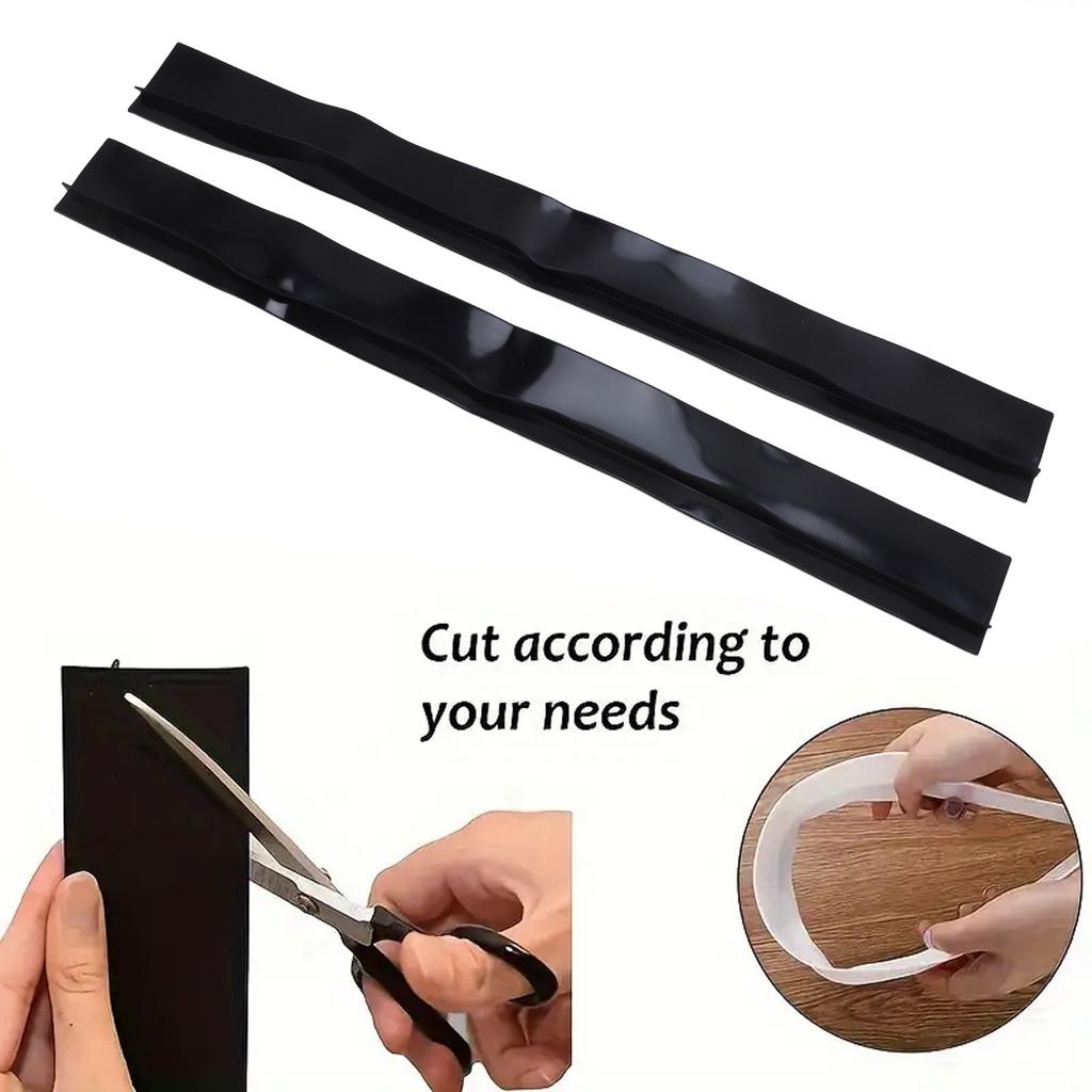 2Pcs 21in Stove Gap Cover Silicone High Temperature Resistant Non Slip Counter Gap Filler Black