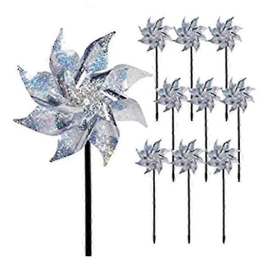 Bird Repellent Reflective Windmills - 10 Pcs for Orchard Use