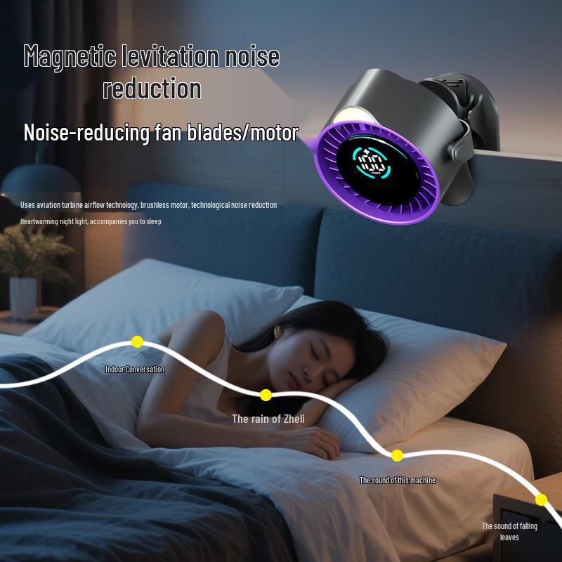 Clip-On Silent Fan with USB Charging & 100 Speed Settings for Desktop/Wall Mount