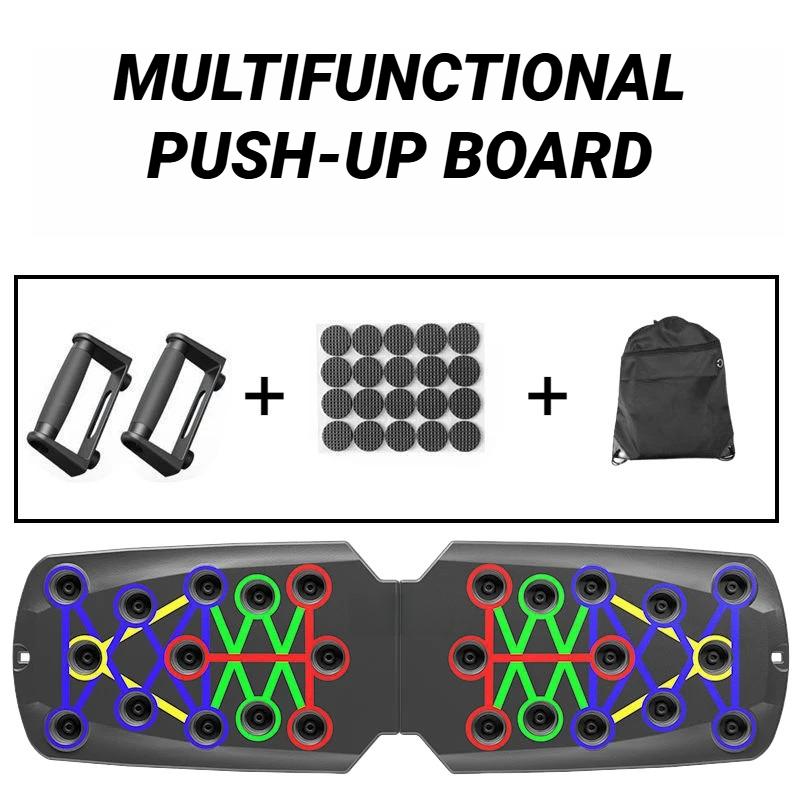 Portable Multifunctional Push Up Board for Home Workout Foldable Fitness Training Device with Resistance Bar