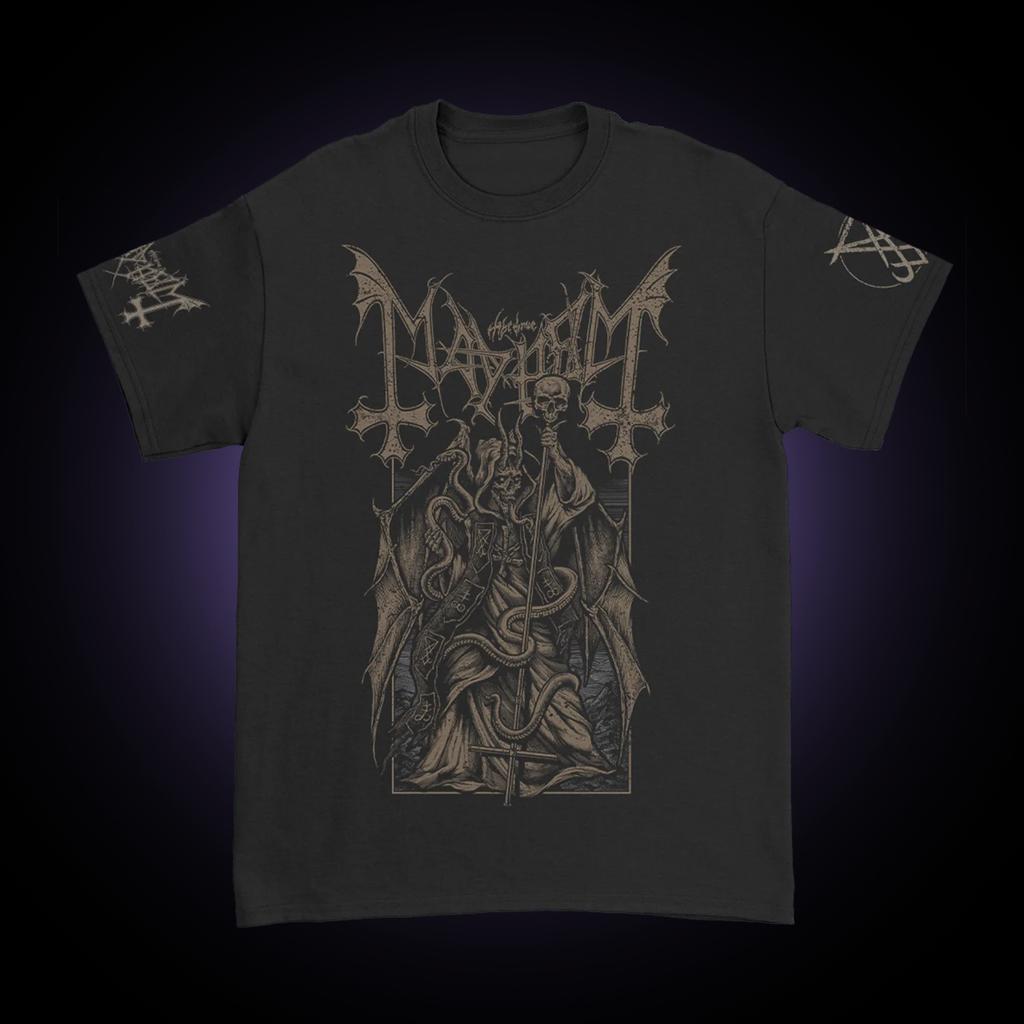 Mayhem Black Metal Band T-shirt Uomo Casual Cotone Vintage Moda Girocollo Manica Corta Comoda