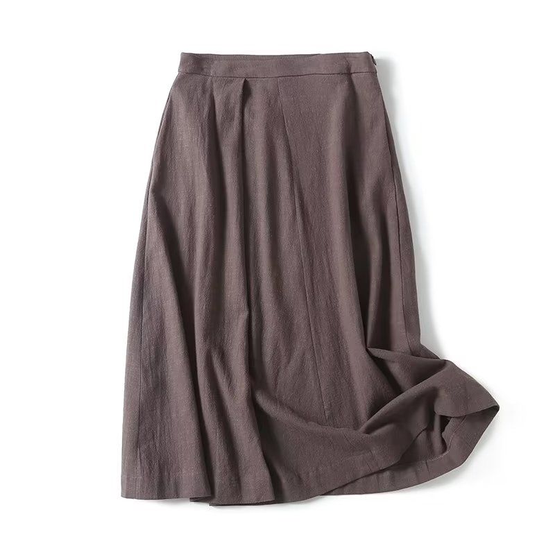 

MD Women clothes Autumn and Winter New Commuter Style All-Match Gray Pleated Fashion Wide Swing Mid-Length Skirt 05225642802 Picture color L