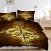 3pc Compass Arrow Cover Set - 1 Quilt Cover + 2 Pillowcases, All Seasons Bedroom Setting, Perfect for Home045