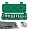 10Pcs 6-Point Car Wheel Lug Nut Removal Sockets Tool 1/2 Inch Drive with 8-24mm Sizes & L-Type Handle for Most Cars Repair