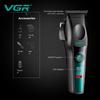 VGR New High-end Durable Hair Clipper Metal Body Titanium Alloy Sharp Blade Hair Trimmer LCD Smart Digital Shaver Personal Care Products