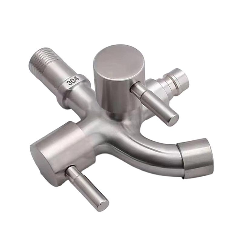 Kran ze stali nierdzewnej 304 Jeden wlot Dwa wyloty Wielofunkcyjny Kran z podwójnym wylotem do pralki Kran ogrodowy zewnętrzny do zlewu basenowego