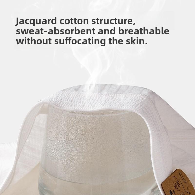 Men's Spring and Summer White Pure Cotton Antibacterial and Breathable Briefs