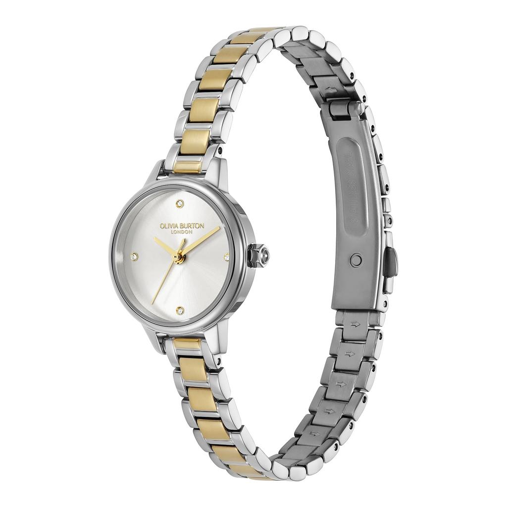 Authorized Dealer Olivia Burton Watch 24000241 Classic Mini White Silver with Gold Bracelet 23mm [OLIVIA BURTON] Women's [CLASSICS] &